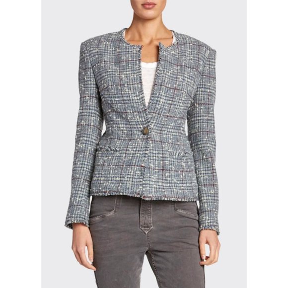 Isabel Marant Jackets & Blazers - Isabel Marant Étoile Kamila Wool-Blend Bouclé-Tweed Jacket in Light Blue